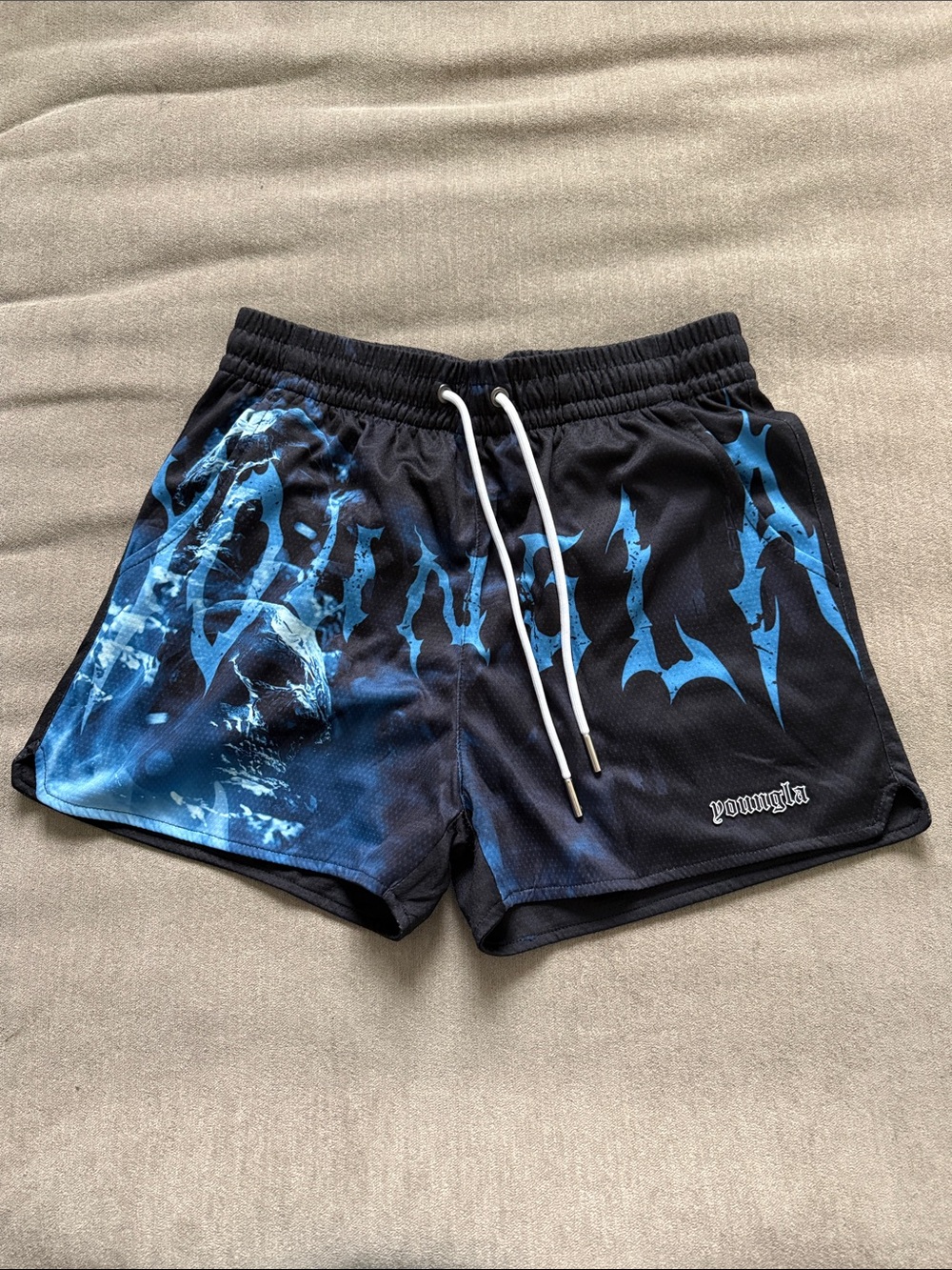 YoungLA Black Mesh Athletic Shorts